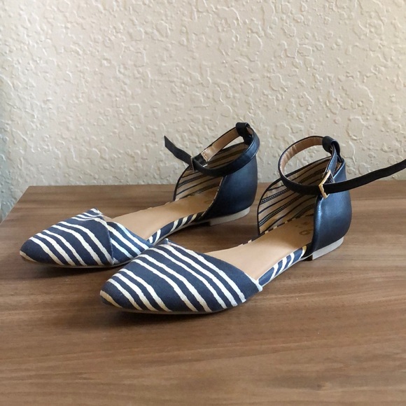 Mix No. 6 Shoes - Navy Striped Flats
